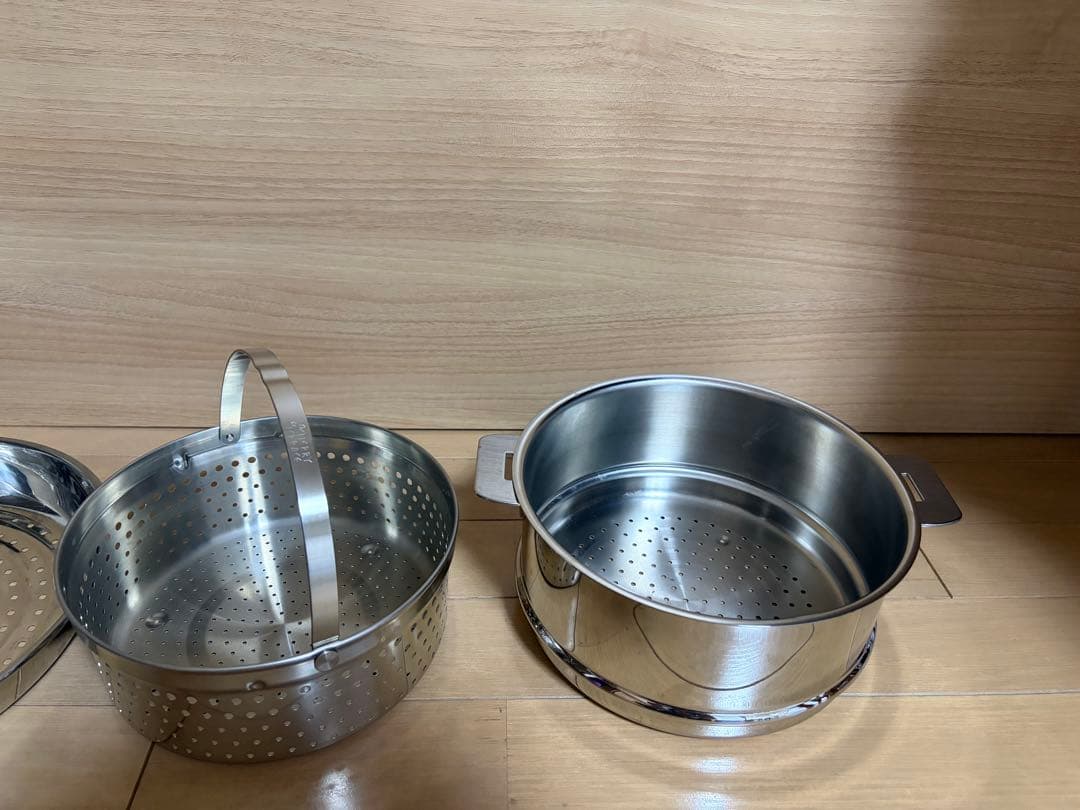 【美品/中古品】CRISTELステンレス鍋24cm&フライパン