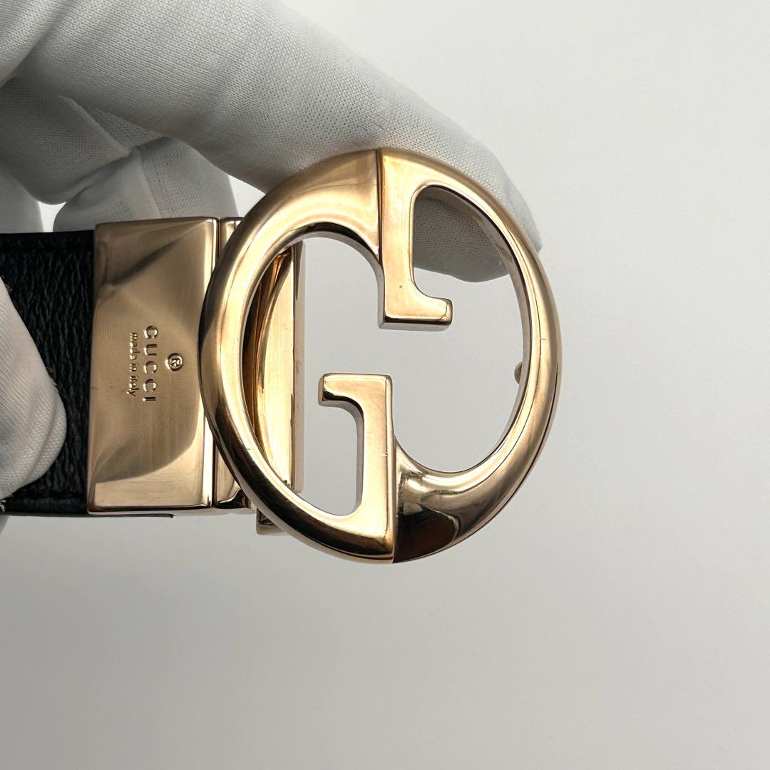 美品✨ GUCCI グッチ ベルト GGロゴ バックル リバーシブル レザー