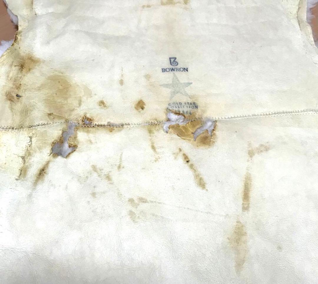 クリーム色 シープスキンマット 羊毛製