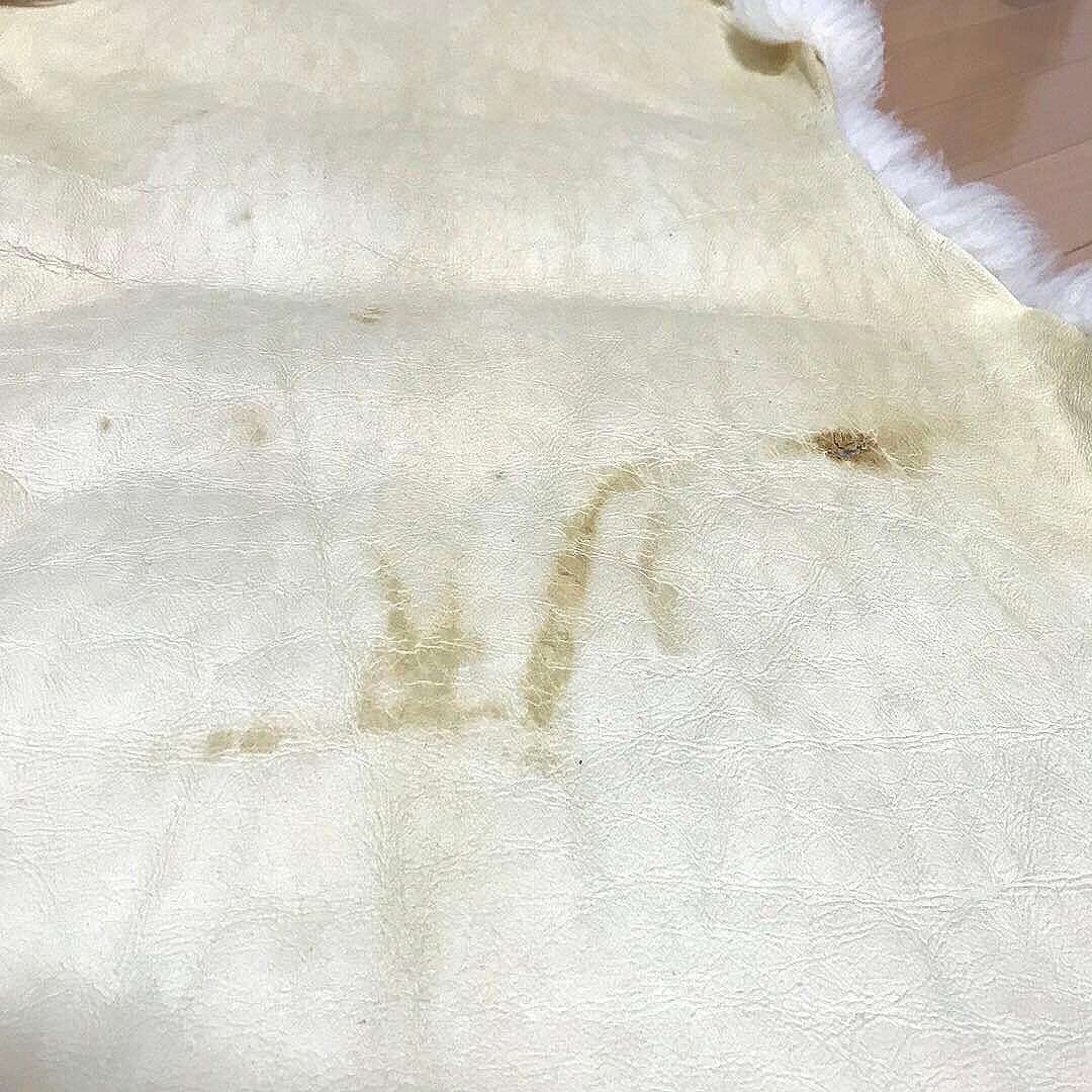 クリーム色 シープスキンマット 羊毛製