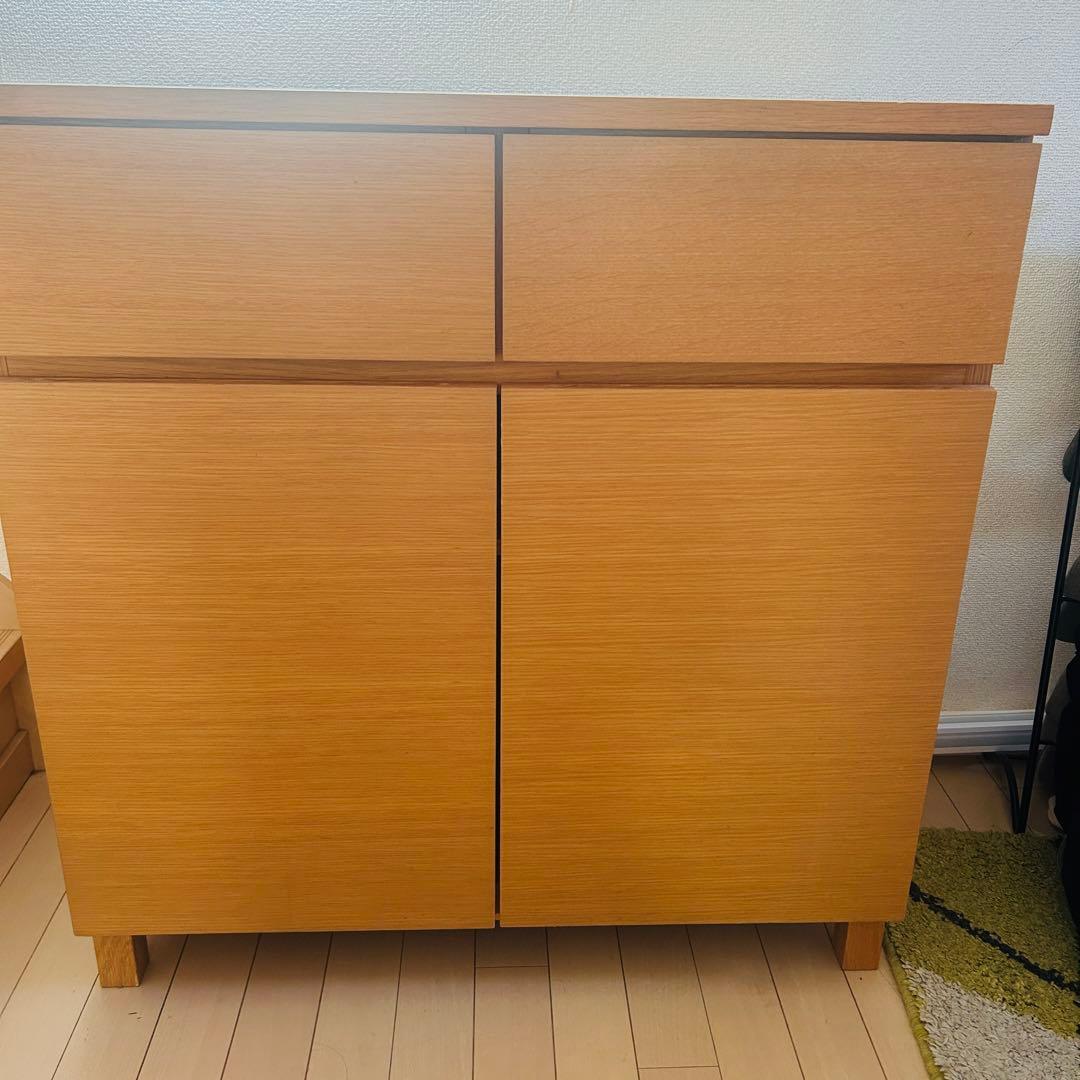 無印良品　木製キャビネット　幅80×奥行40×高さ83 オーク材