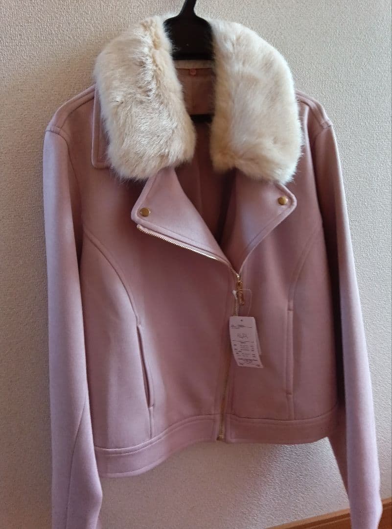 お値下げ新品！マルン 4L17号 ライダースジャケット フェイクスエード ピンク