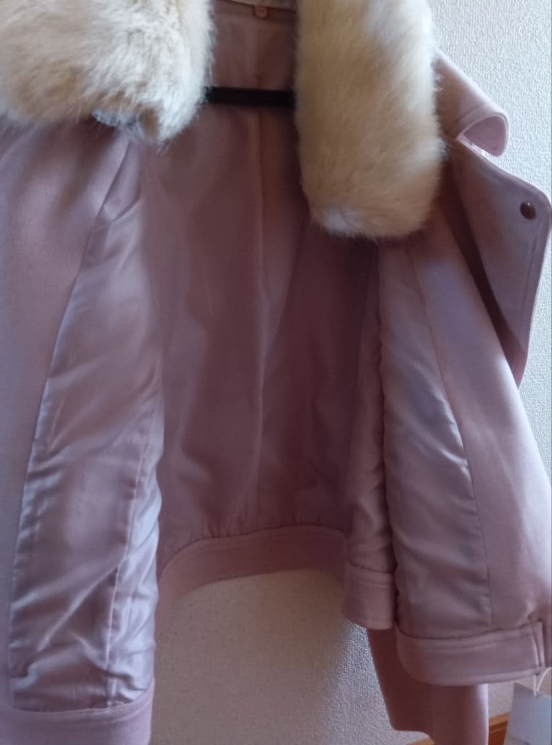 お値下げ新品！マルン 4L17号 ライダースジャケット フェイクスエード ピンク