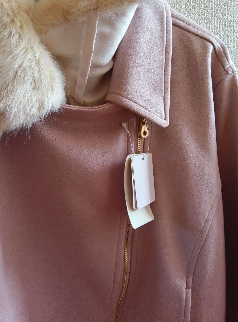 お値下げ新品！マルン 4L17号 ライダースジャケット フェイクスエード ピンク