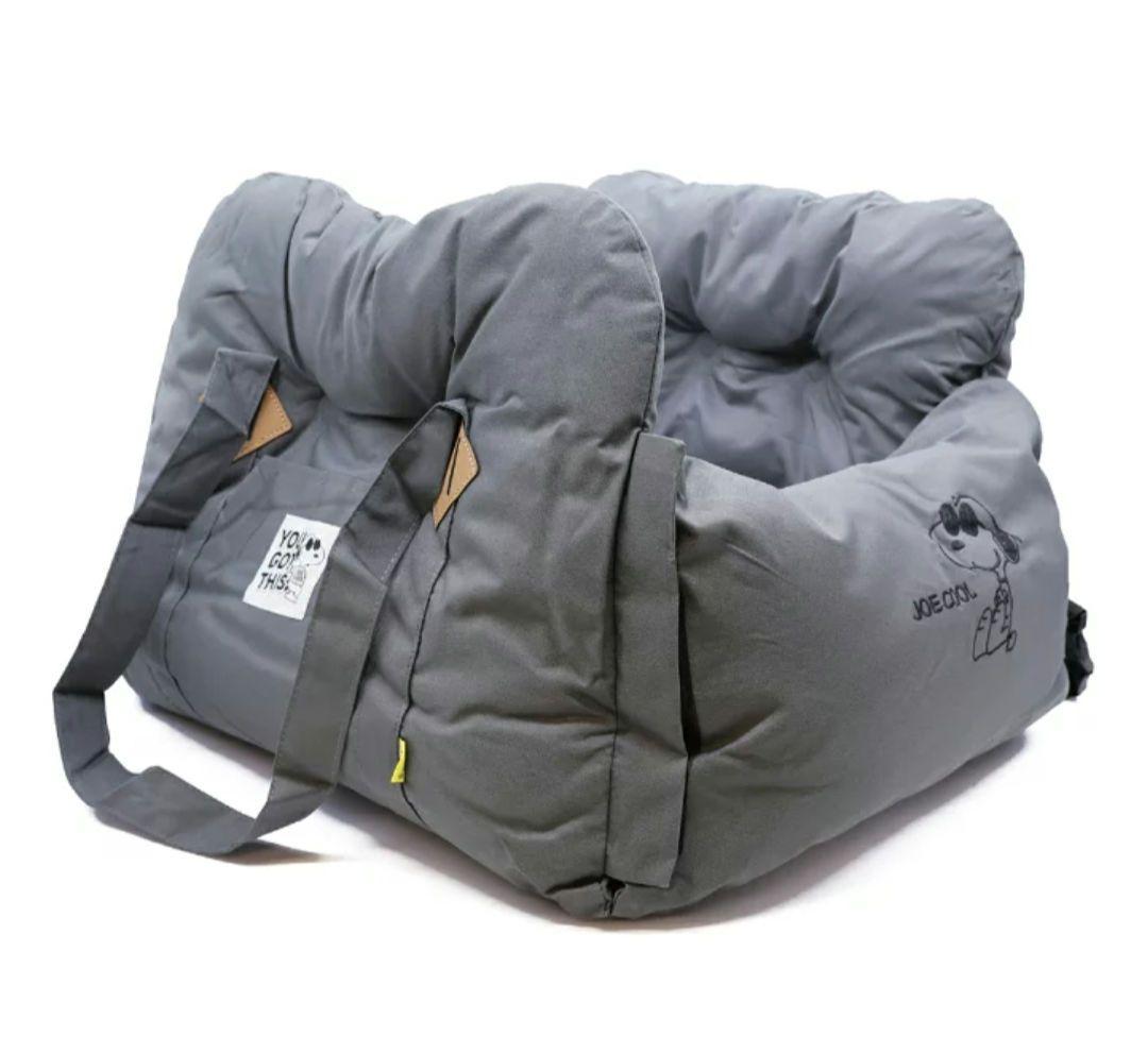 スヌーピー　ドライブキャリーベッド　犬用カーシート ペットベッド　グレー