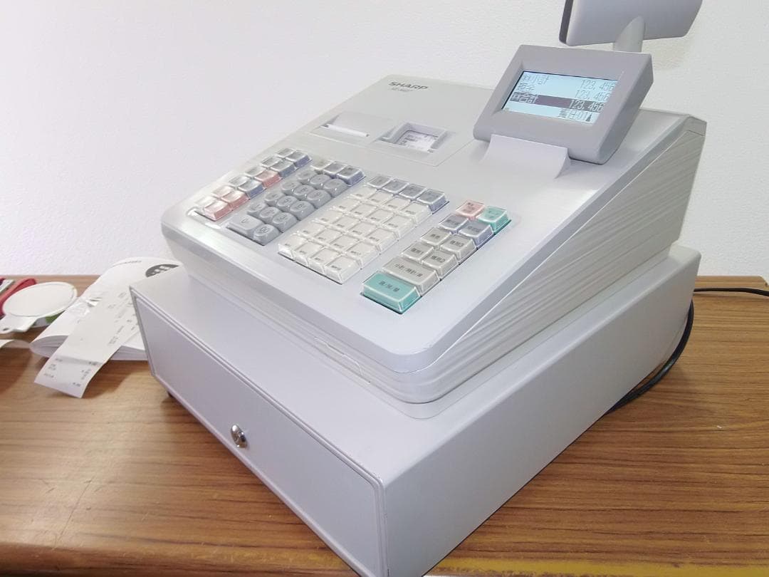 325すぐ使える設定無料XE-A407W　20部門シャープインボイスレジスター