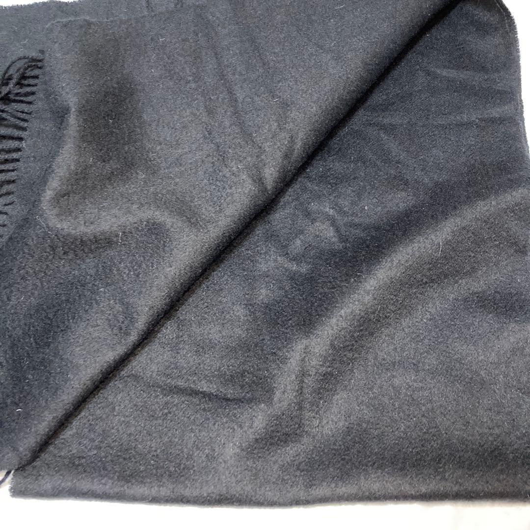 美品 ジョンストンズ カシミヤ100％ 中判ストール ブラック 国内正規品