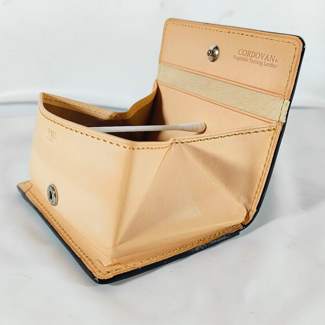 【新品未使用極艶品】【ブラックコードバン】CYPRIS　高級黒艶馬革ケース