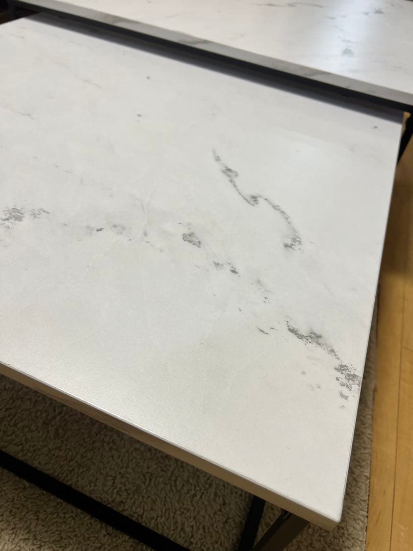 LOWYAネストテーブルM リビングテーブル ローテーブル 大理石模様 ロウヤ