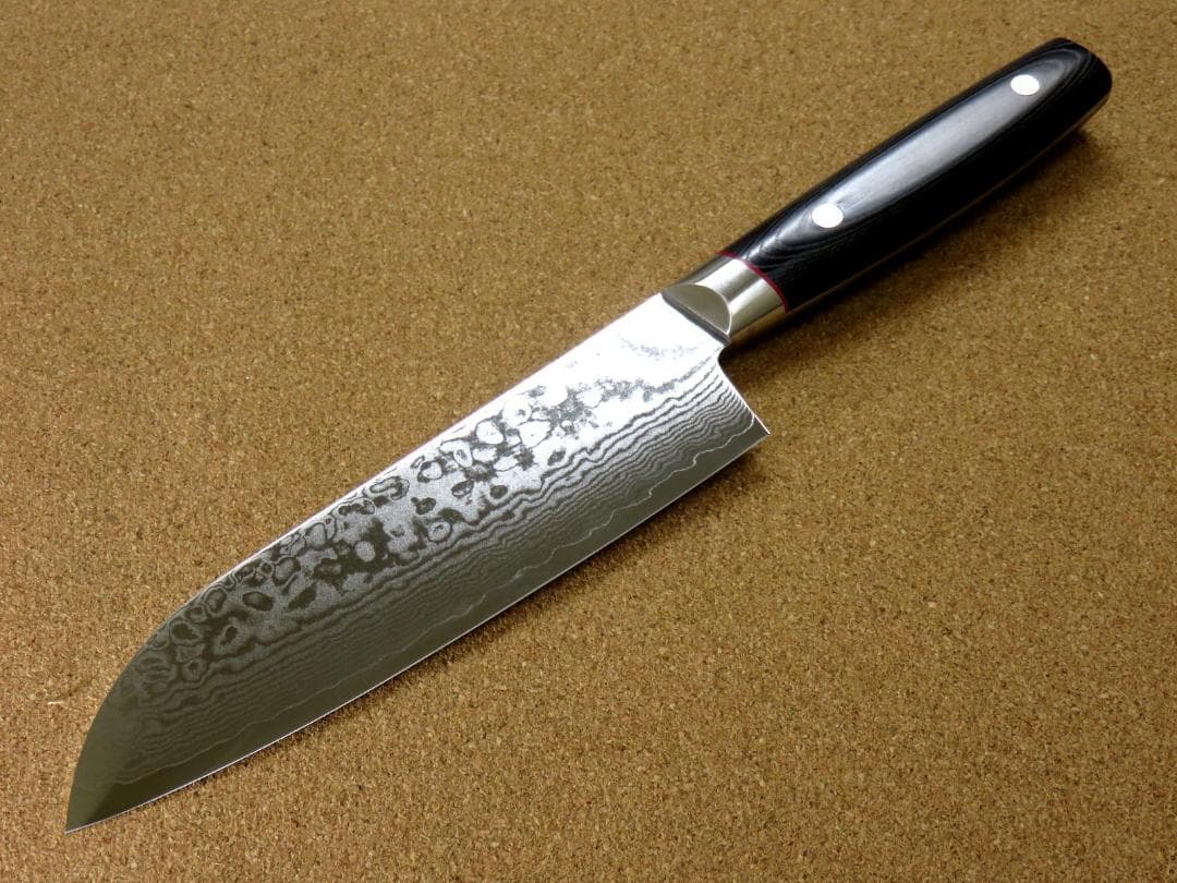 関の刃物 三徳包丁 170mm 彩雲 VG10 33層 ダマスカス 両刃万能包丁