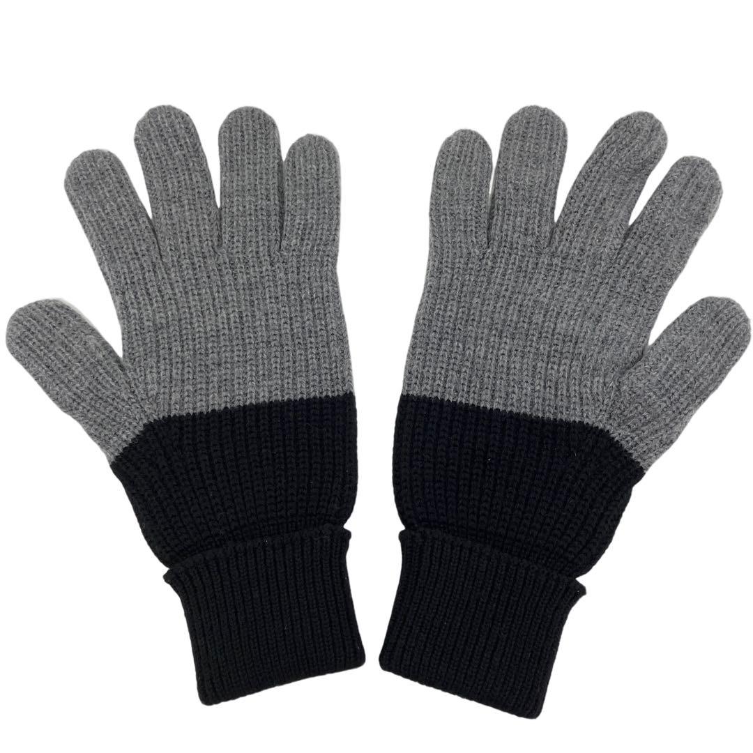 Dior Homme CDロゴ 刺繍 バイカラー ニット グローブ 手袋 ウール