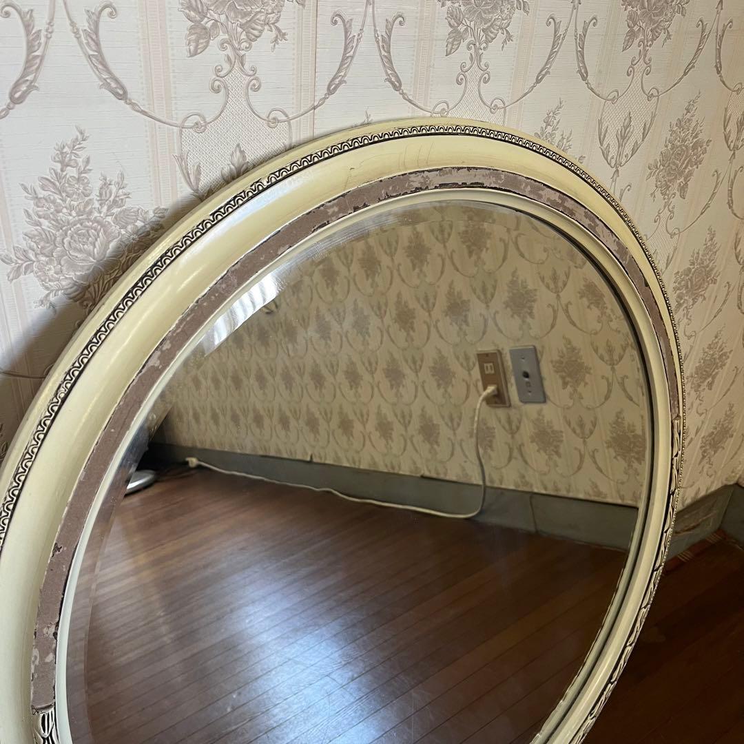 【アンティーク】ヨーロピアンデザイン 丸型 壁掛け鏡 ウォールミラー サークル