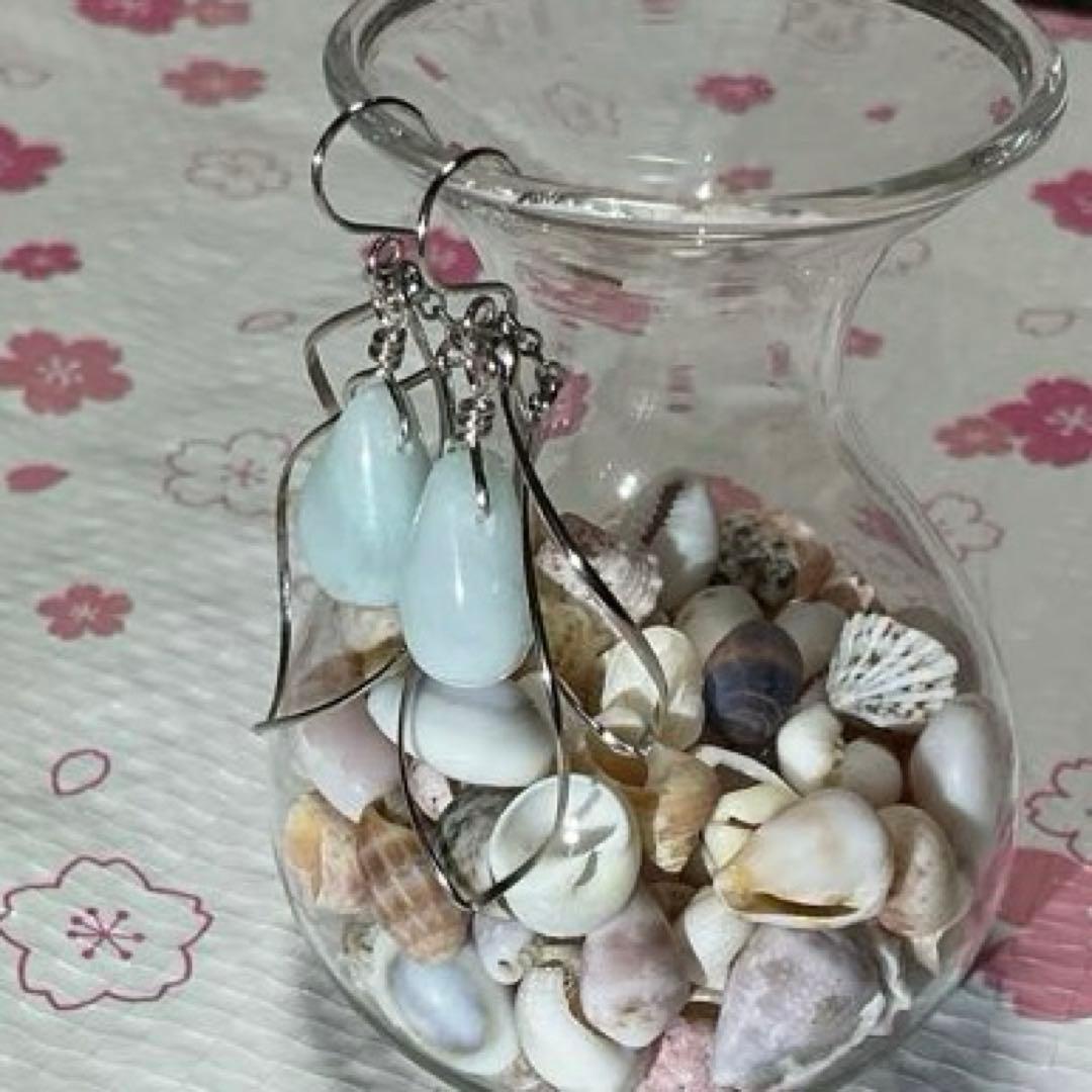 ティアドロップピアス　小滝産翡翠　K14 ゴールドフィルド使用