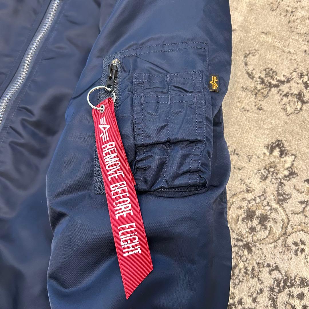 【美品】アルファ ALPHA MA-1 フライトジャケット ネイビー Lサイズ