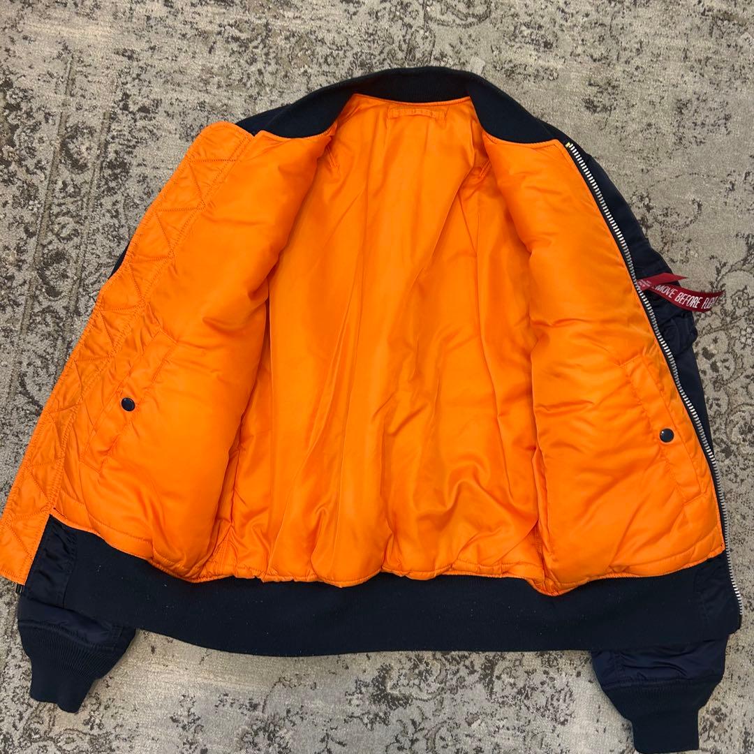 【美品】アルファ ALPHA MA-1 フライトジャケット ネイビー Lサイズ