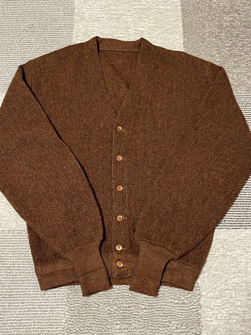 60s〜 vintage カーディガン ウール ブラウン