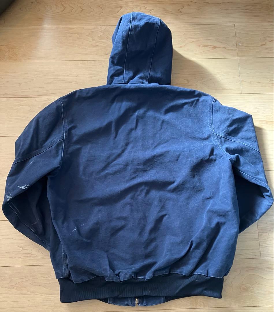 90s USA製 Carhartt アクティブジャケット フェードネイビー