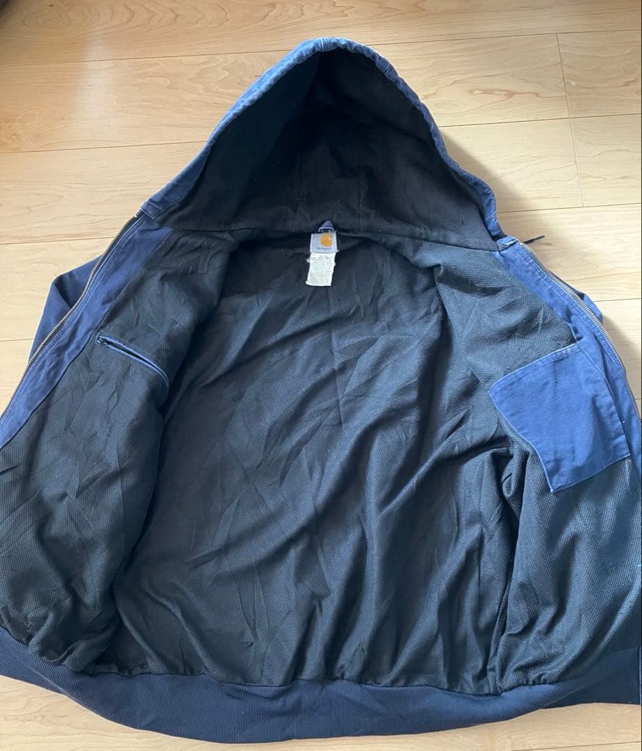 90s USA製 Carhartt アクティブジャケット フェードネイビー
