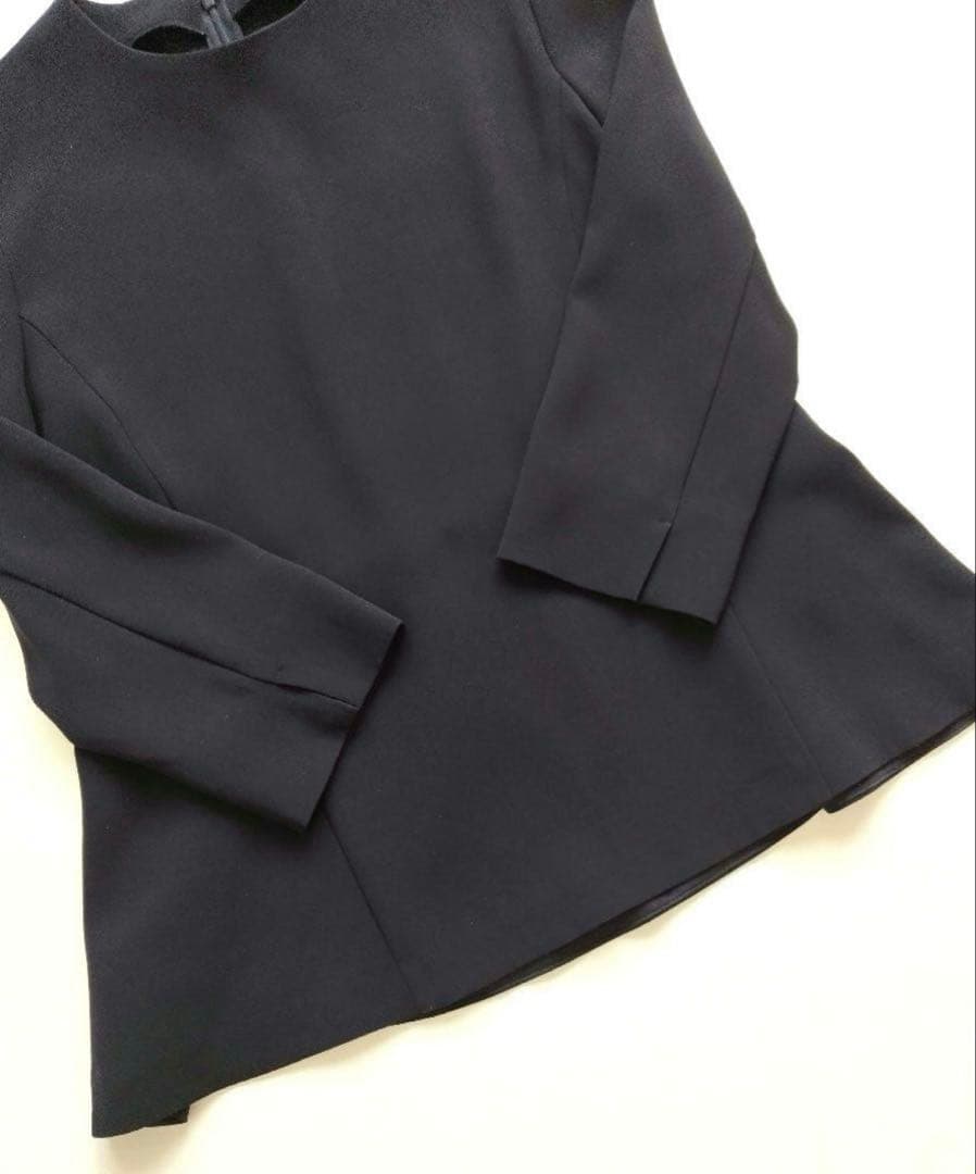 23区 トリアセテートダブルジョーゼットセットアップネイビー38 美品