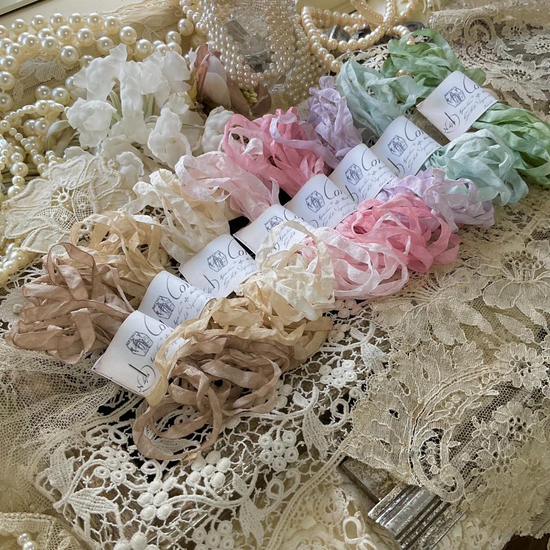 ６mｍ手染め色見本プティ・アンティーク　くしゅくしゅリボン