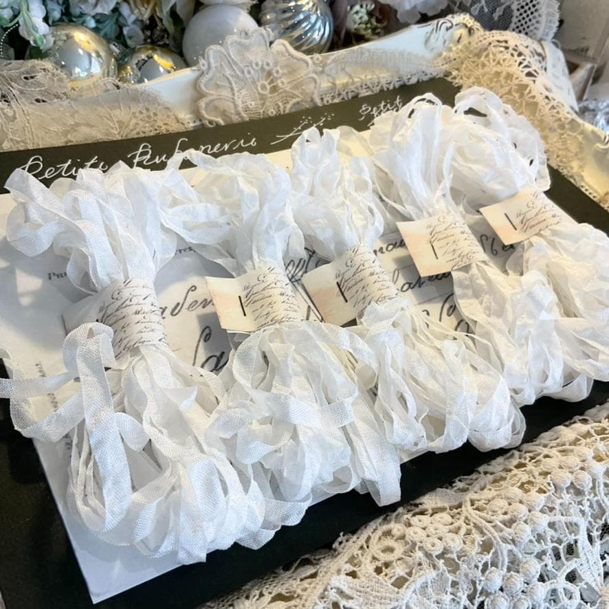 ６mｍ手染め色見本プティ・アンティーク　くしゅくしゅリボン