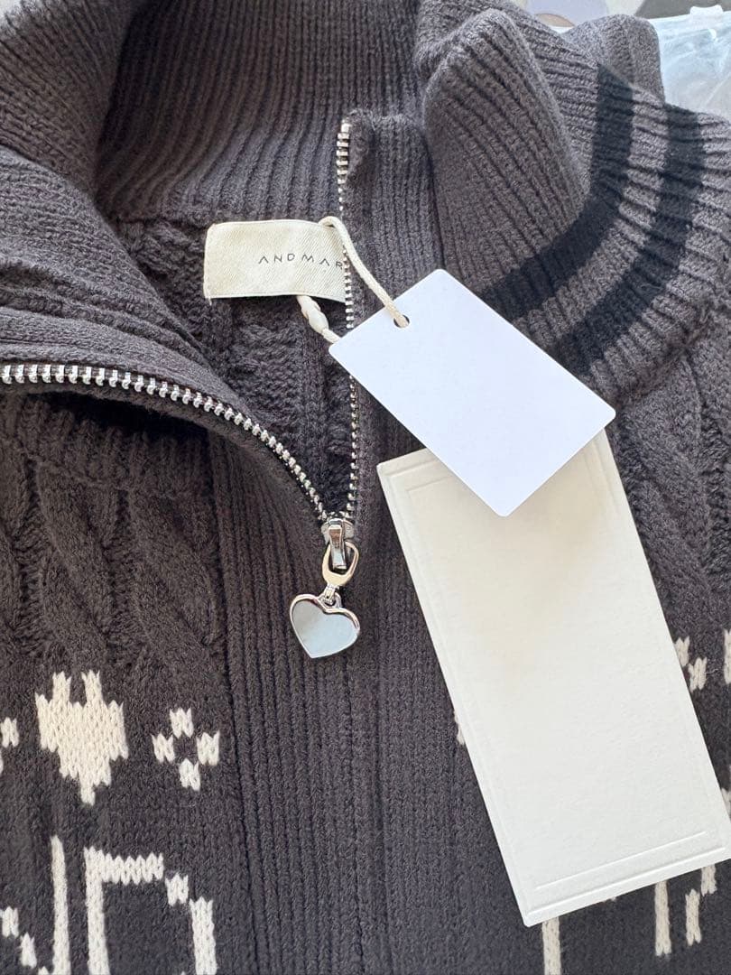 トップス Andmary grey zip tops