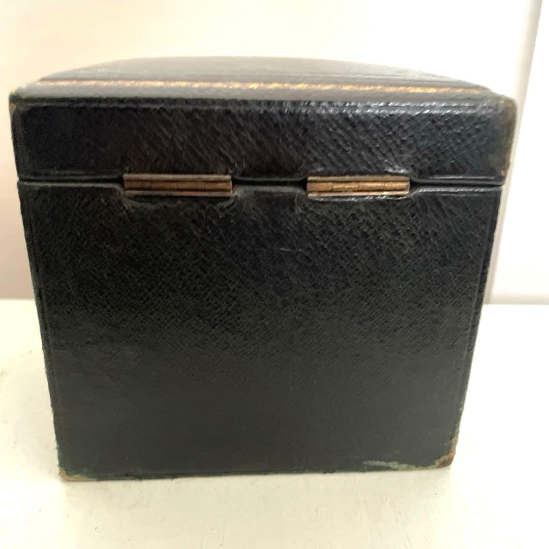 フランスアンティーク宝石箱/黒紙貼り/紫ベルベット