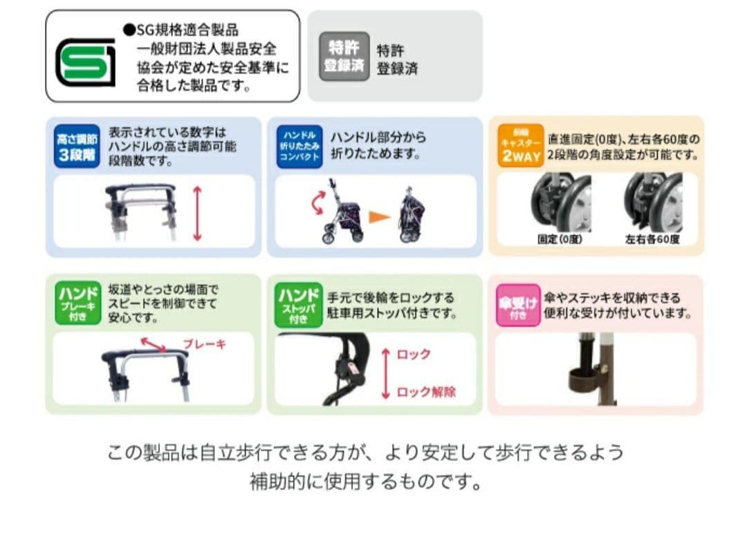 使用少なめ美品・保証書あり★シルバーカー★島製作所 リズムRWC 花柄