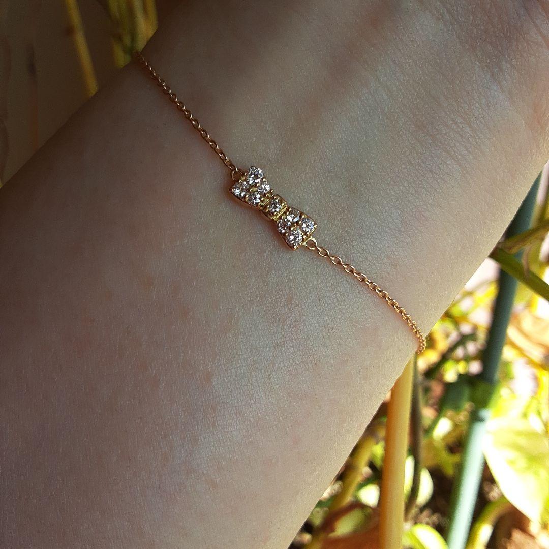 k18ダイヤモンドブレスレット★リボン★18金★最終価格ダイヤモンドパヴェ