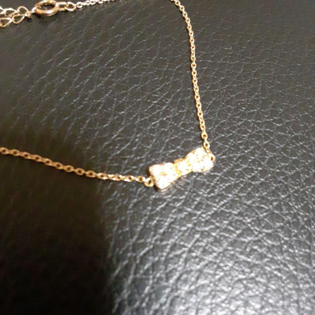 k18ダイヤモンドブレスレット★リボン★18金★最終価格ダイヤモンドパヴェ