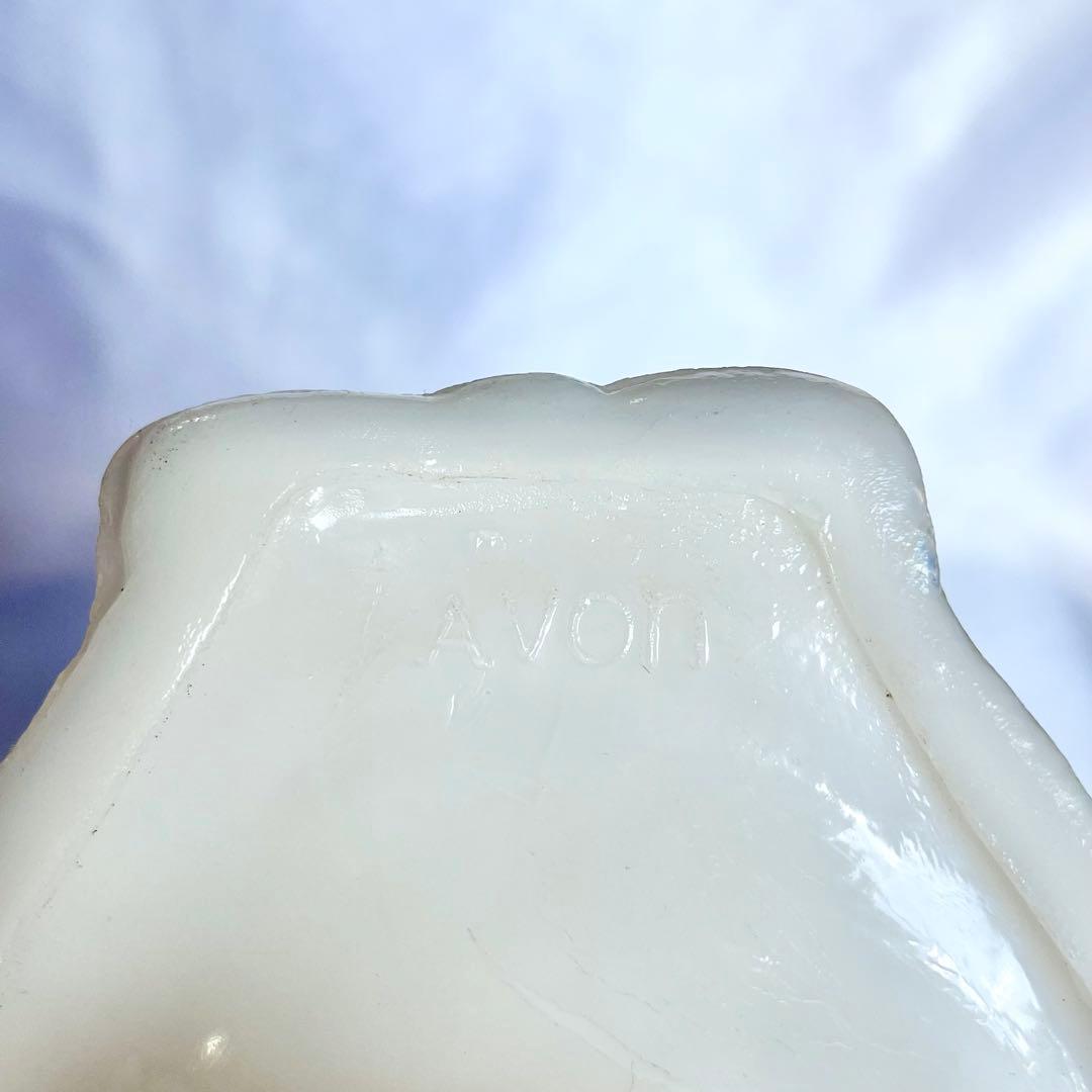 AVON ミルクガラス ハンドトレイ 両手 アンティーク 蚤の市