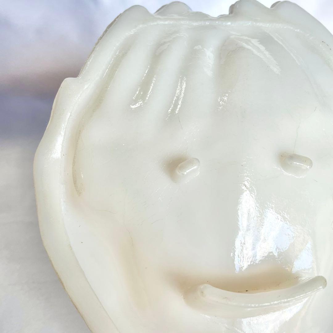 AVON ミルクガラス ハンドトレイ 両手 アンティーク 蚤の市