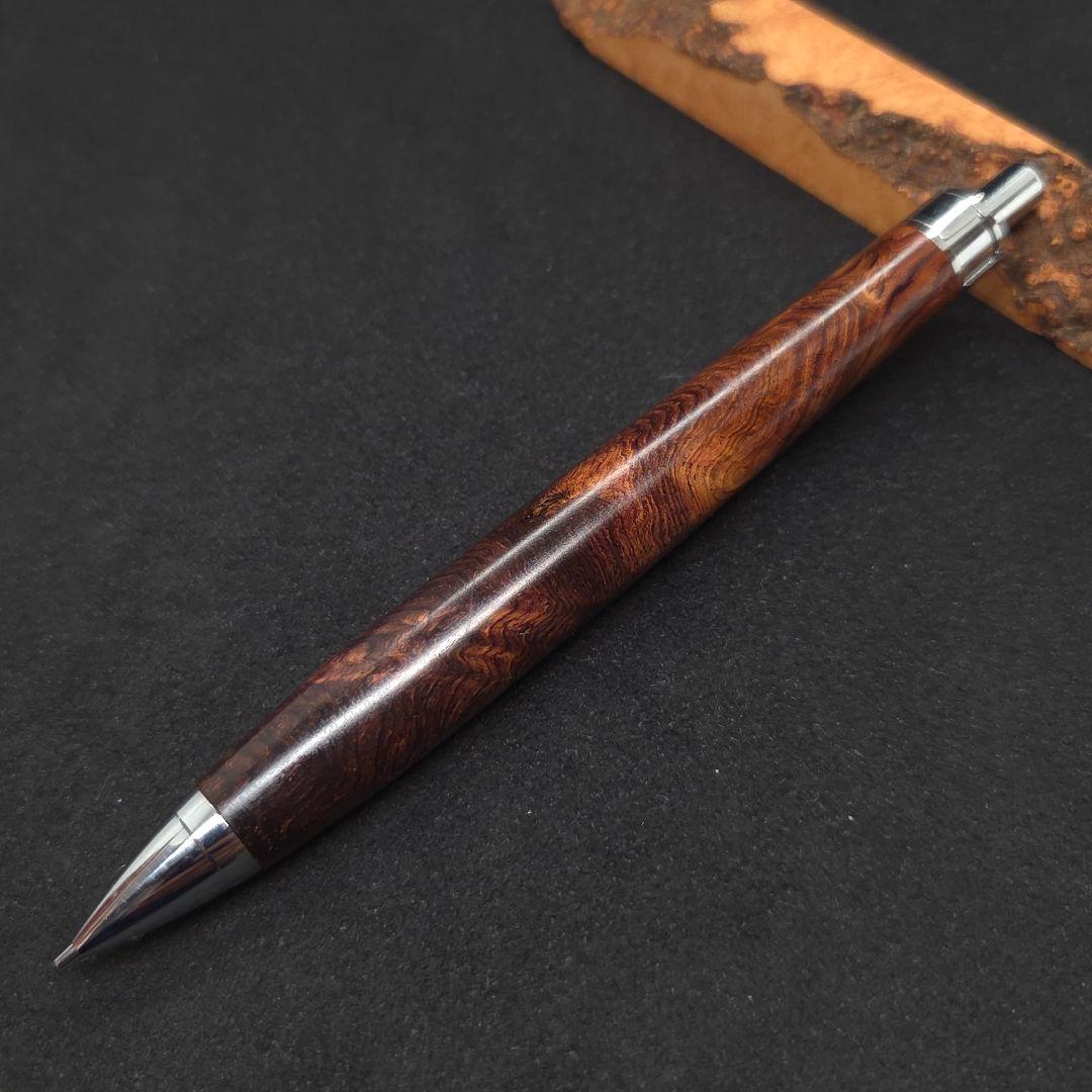 No.36ハンドメイド木軸シャーペンロースウッド瘤