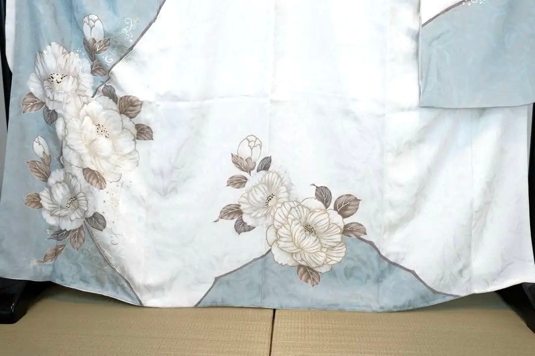 ＊新品＊豪華振袖刺繍水色牡丹成人式フォーマル身丈162裄66前襟24.5后襟30
