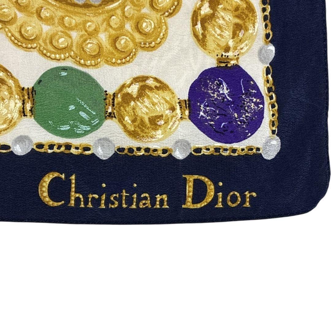極美品✨Christian Dior シルク スカーフ ストール イタリア 宝石