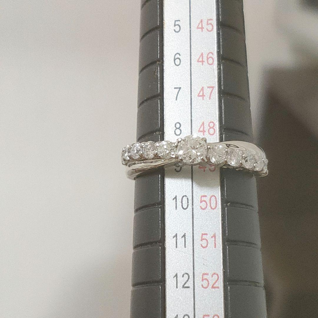 pt900 0.50ct エタニティリング ダイヤモンド ハーフエタニティ 8号