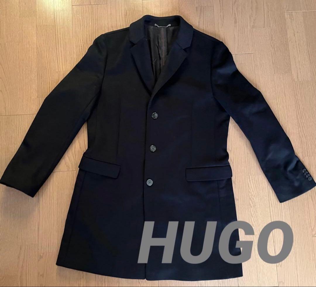 極美品HUGO ブラック チェスターコート