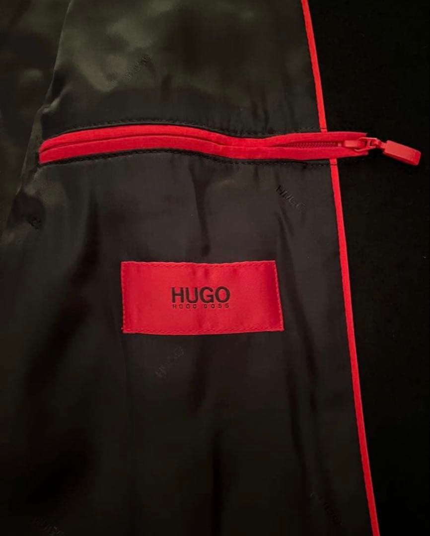 極美品HUGO ブラック チェスターコート