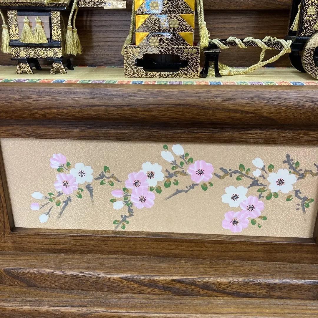 C4 高級桐三段　台と屏風のみ　巾90㎝位　雛三段飾り　雛人形台