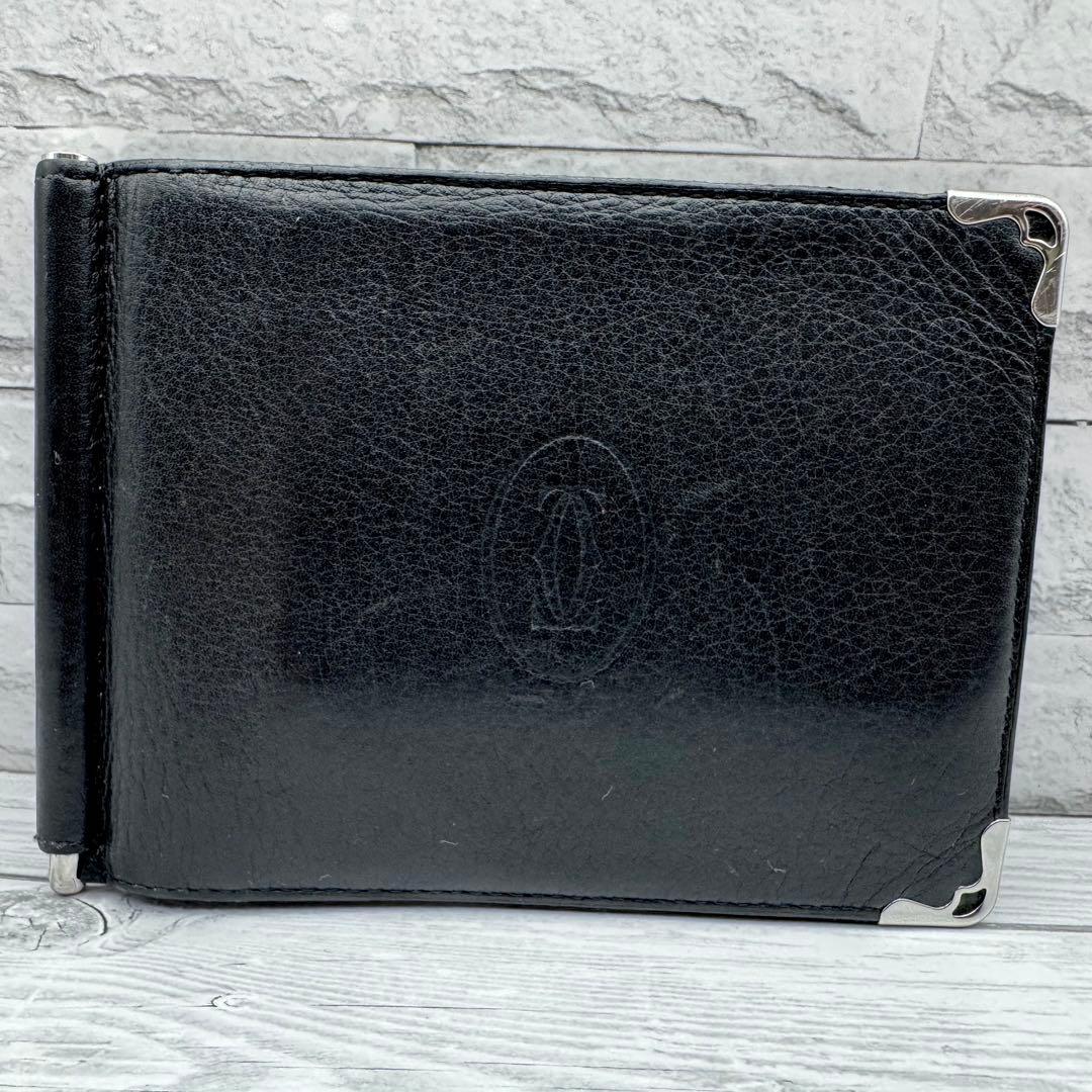 【美品】カルティエ マスト ドゥ マネークリップ バイカラー カーフスキン