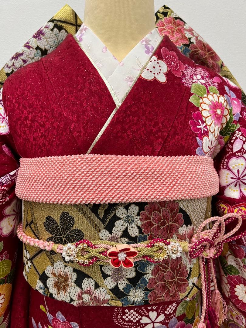 振り袖　フルセット　長襦袢　金彩加工　刺繍入り　銀通し　成人式　ブランド　742