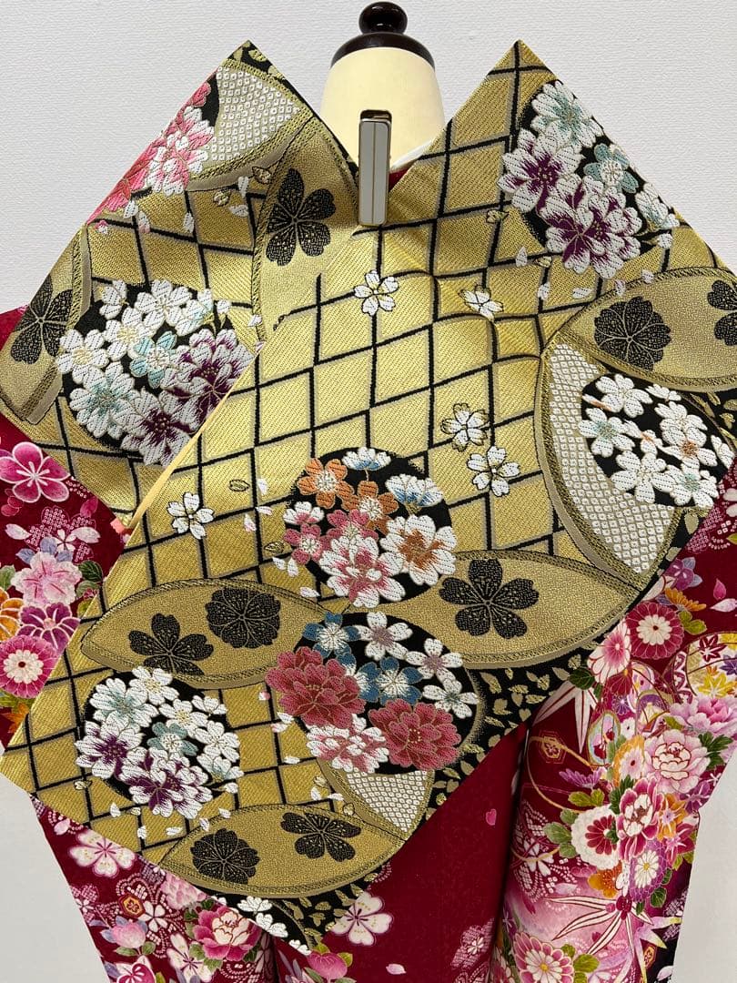 振り袖　フルセット　長襦袢　金彩加工　刺繍入り　銀通し　成人式　ブランド　742
