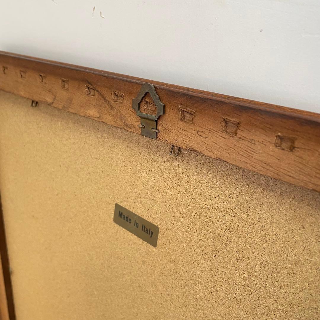 イタリア アンティーク調 ウォールミラー 木枠ミラー 鏡 壁掛け 立て掛け