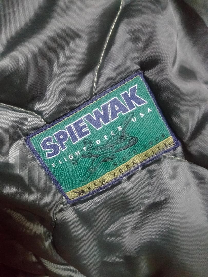 ビンテージスピワック緑タグN-2Bフード付きコヨーテナイロンフライトJKT緑44