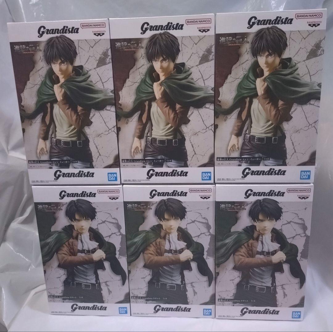 進撃の巨人 Grandista リヴァイ エレン フィギュア 各３個計６体セット