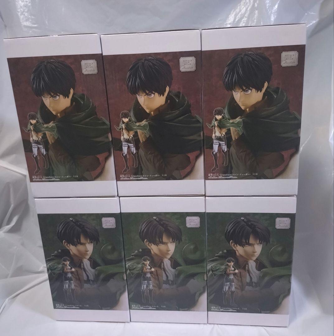 進撃の巨人 Grandista リヴァイ エレン フィギュア 各３個計６体セット