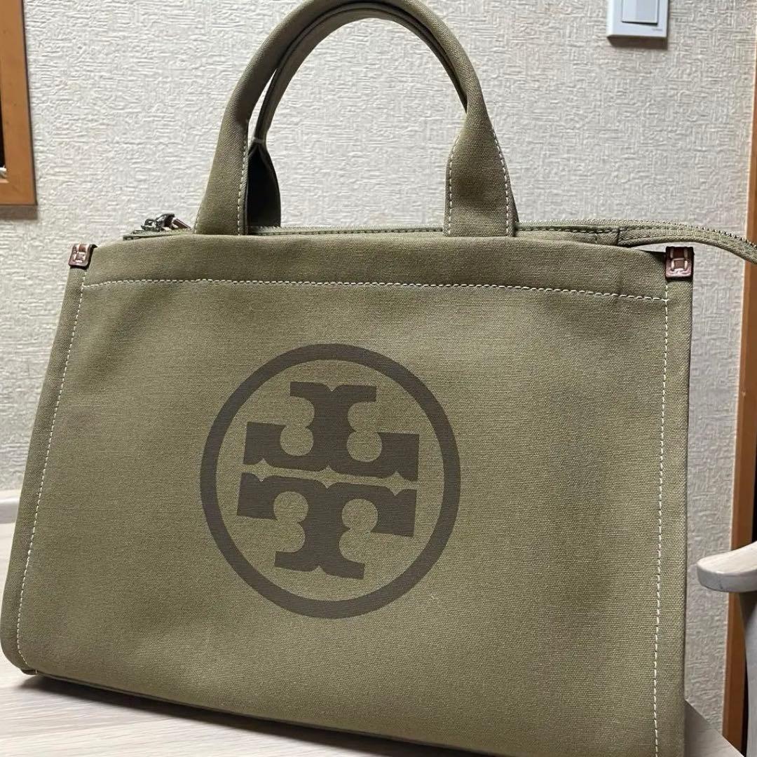 バッグ Tory Burch ELLA CANVAS SMALL TOTE