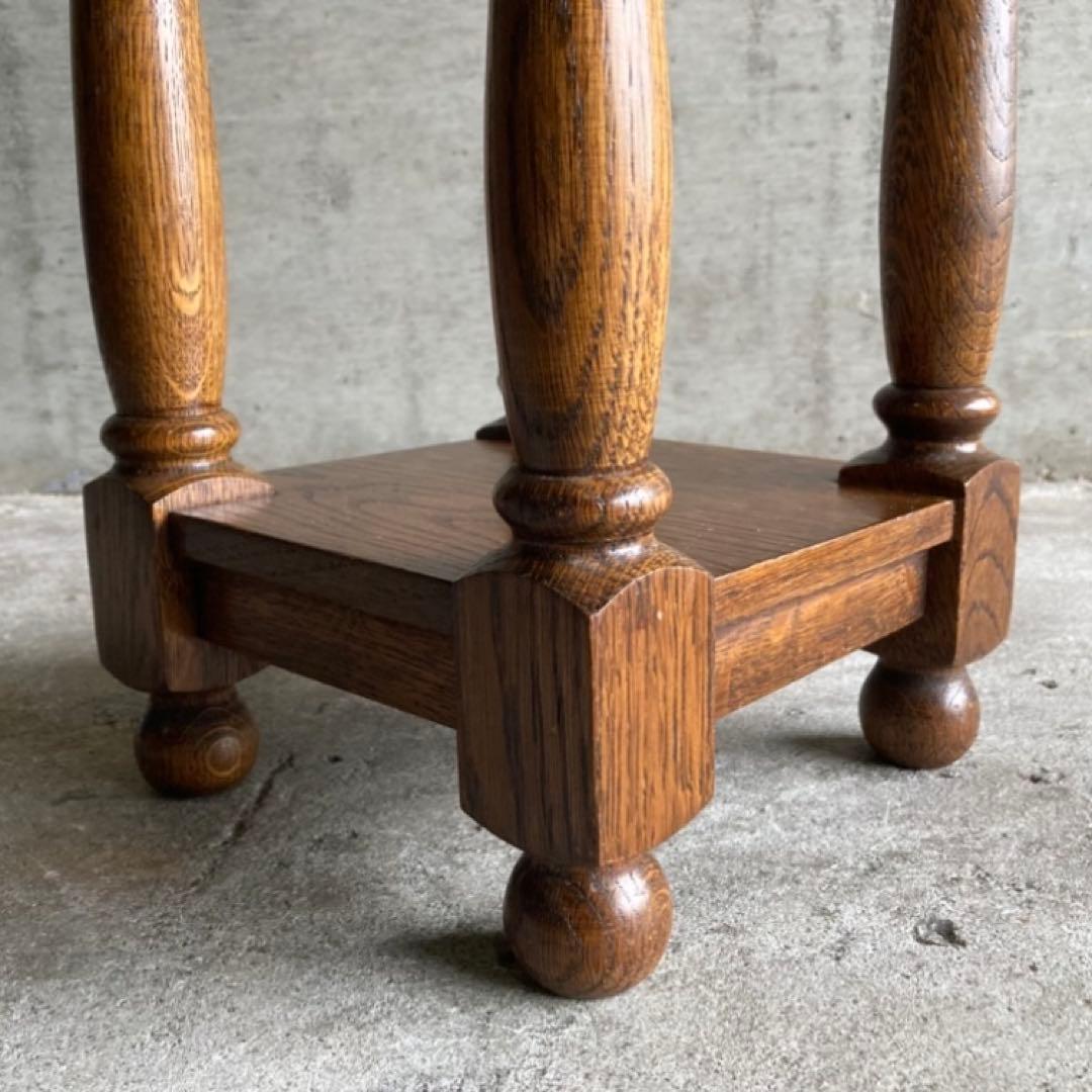 飾り台 サイドテーブル 棚 花台 電話台 置物 スツール 虎斑模様 木製 レトロ