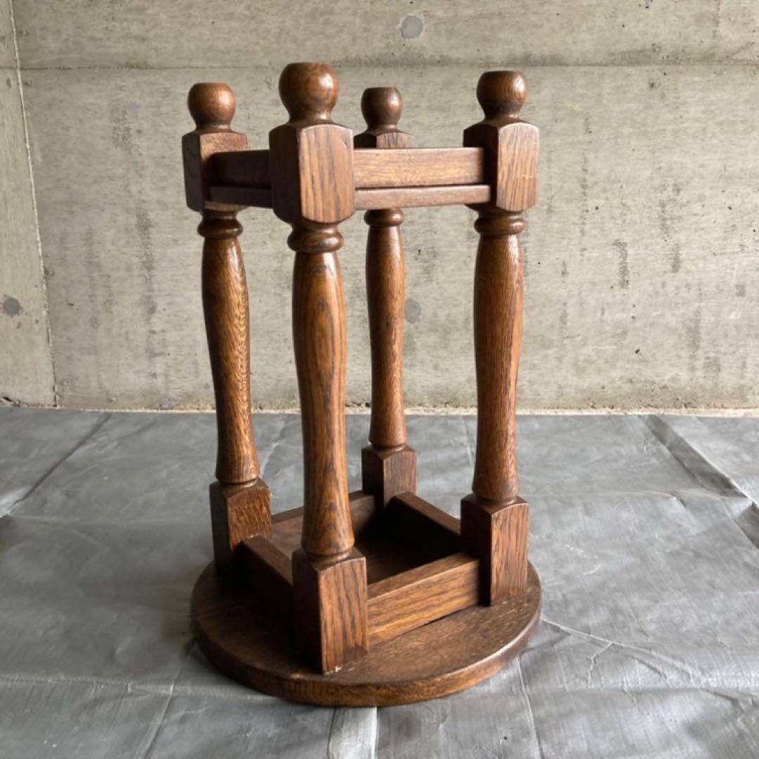 飾り台 サイドテーブル 棚 花台 電話台 置物 スツール 虎斑模様 木製 レトロ