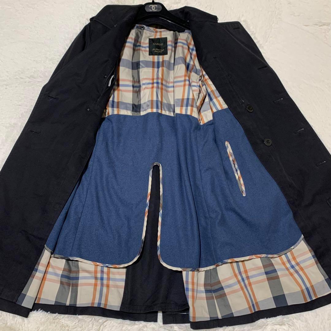 美品　サンヨー　100年コート　トレンチ　チェック　ライナー　ベルト